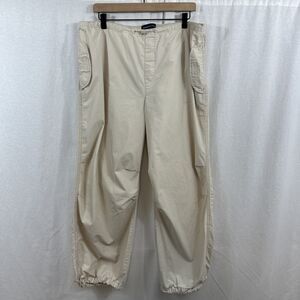 Aeropostale Khaki Baggy Parachute Pants Womens Size L Grunge Gorpcore